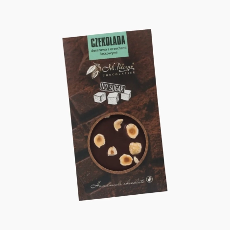 Czekolada deserowa bez cukru z orzechami laskowymi 45g